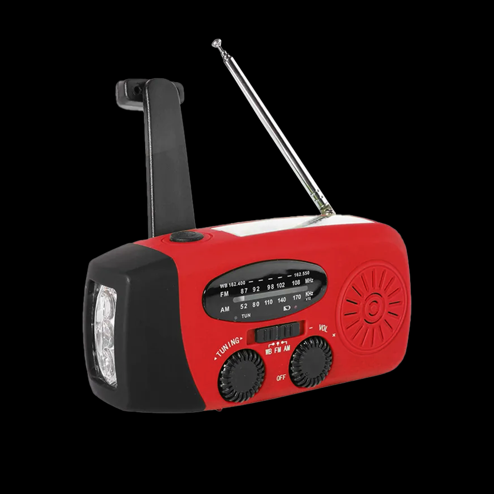 Denk Vooruit Upgrade Multifunctionele Handcrank Radio met Solar & 2000mAh