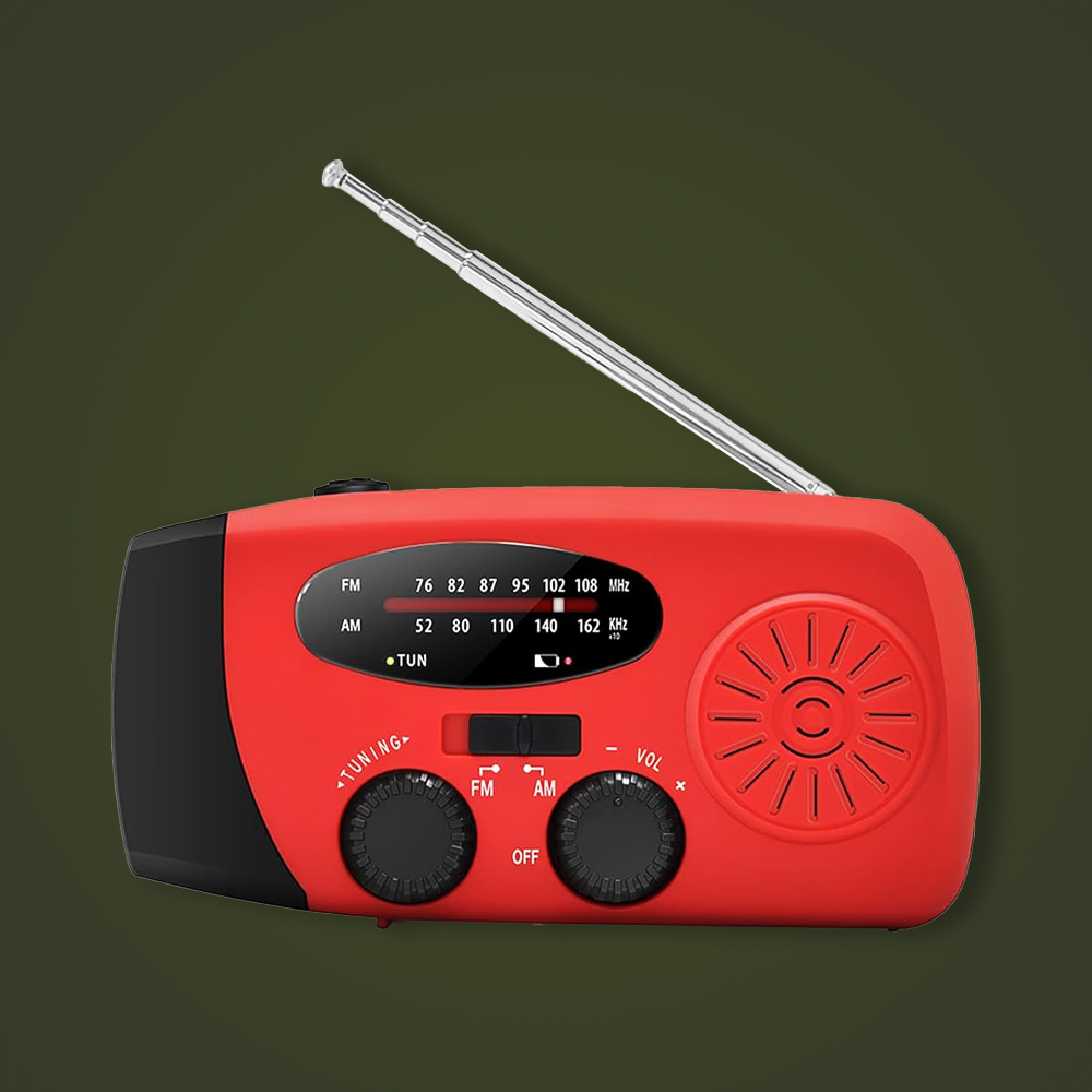 Denk Vooruit Upgrade Multifunctionele Handcrank Radio met Solar & 2000mAh